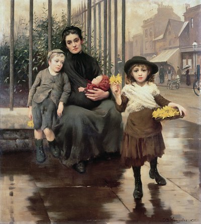 The Pinch of Poverty, 1891 by Thomas Benjamin Kennington